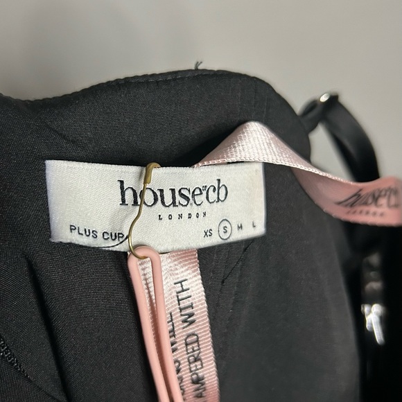 House of CB Freyja Black Gathered Corset Dress S Plus - Picture 15 of 16